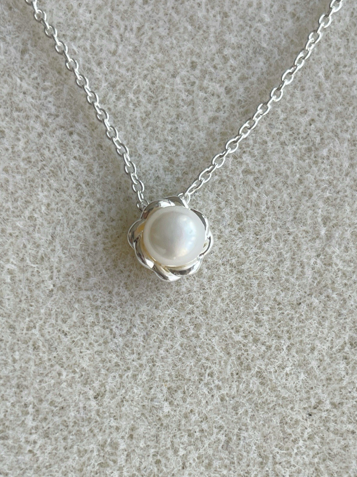 Gemporia Not Enhanced Natural 7mm Pearl Necklace Sterling Silver BNWT COA Summer