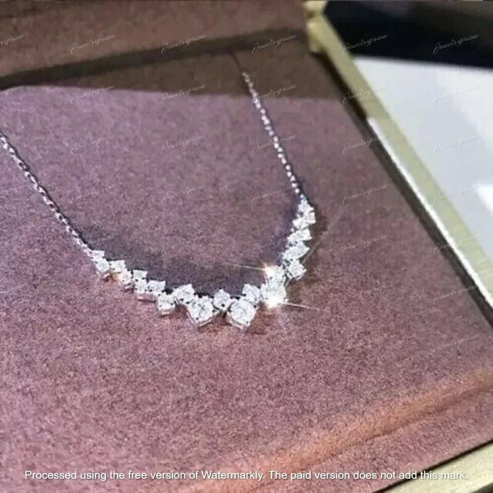 2.00 Ct Round Cut Lab Created Diamond Pendant Necklace 14K White Gold Plated