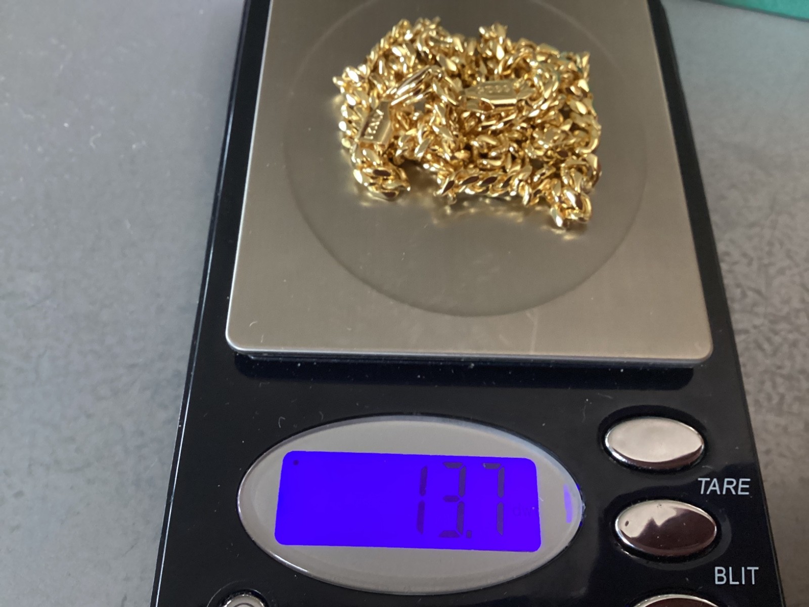 Gold Chain Cuban Link Vermeil Gold 20 INCHES 5mm 13.7GRAMS NEW !