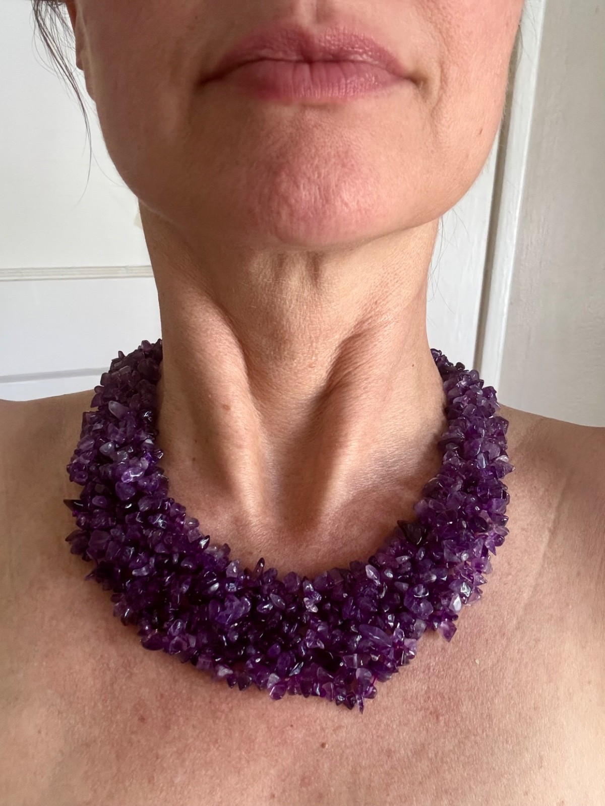 Thick Amethyst Necklace in excellent condition + purchased in England.