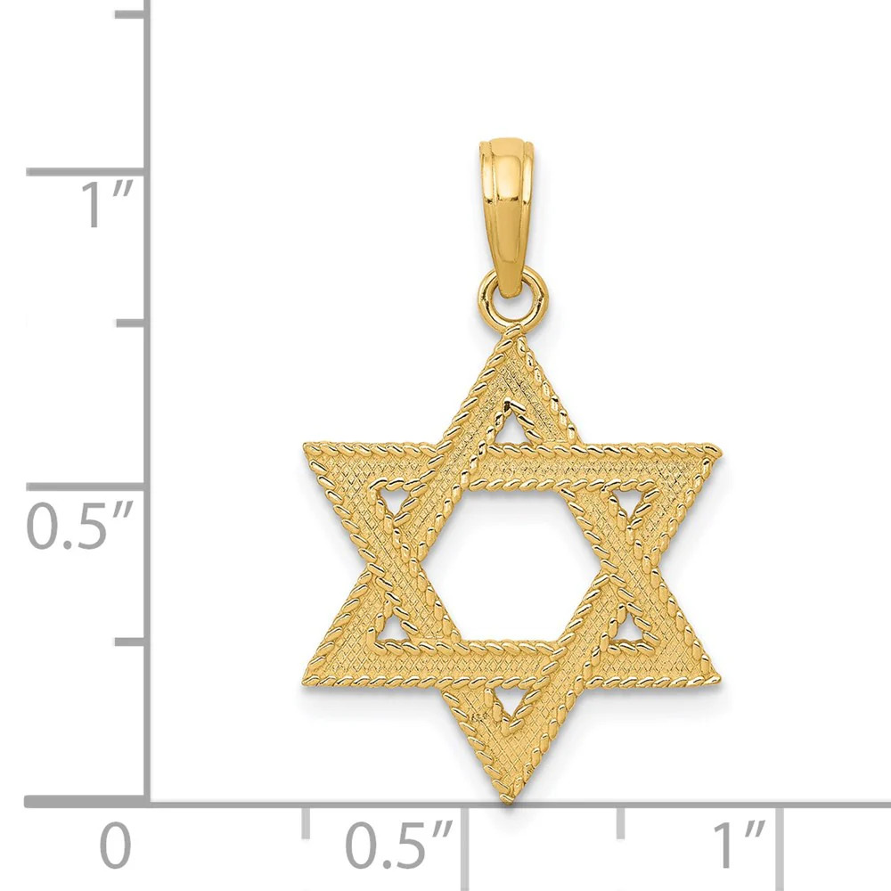 10K / 14K Yellow Gold Star Of David Pendant