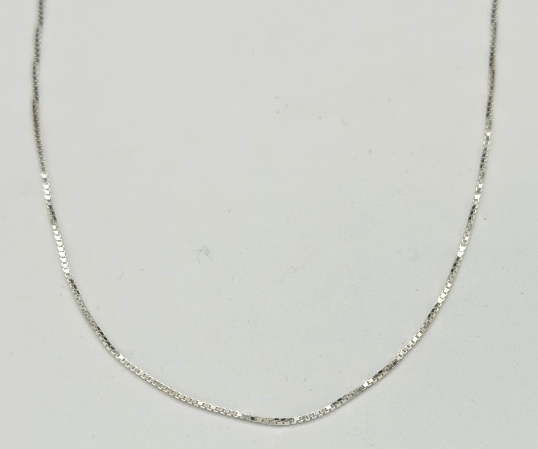AGI Italy 925 Sterling Silver Box Chain Necklace 24″ 1mm Lobster Clasp 3.7g