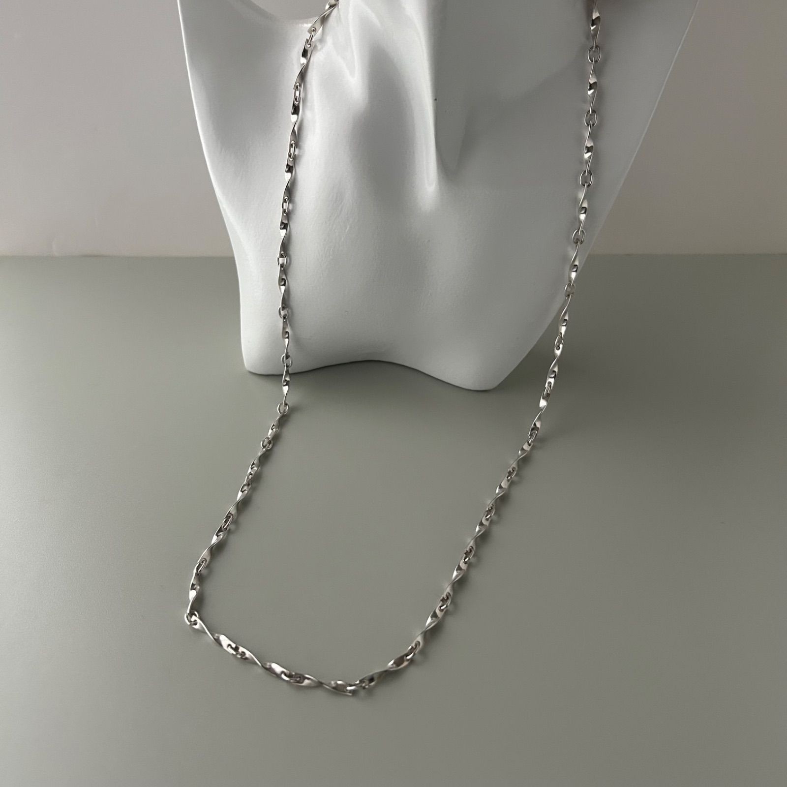 Georg Jensen #283C Twist Long Necklace Sterling Silver 925 Danish Modern 70cm