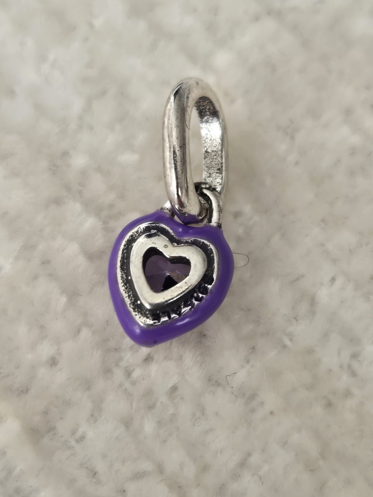 Women’s Sterling Silver Small Purple Heart Pendant Or Charm. UK Seller