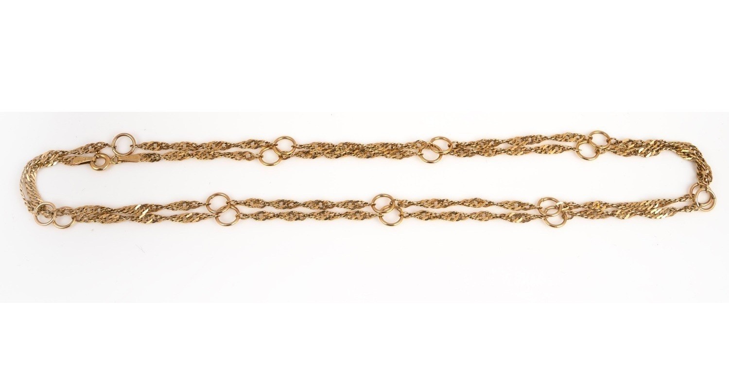 9ct 9K Yellow Gold Long Link Chain Necklace 70cm 27.5″ Solid Gold 6.2g