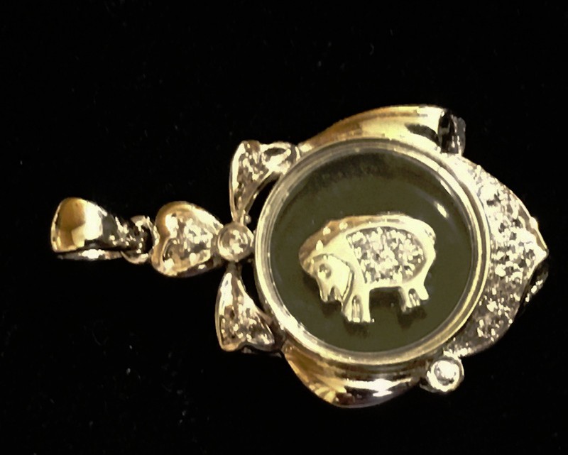 Aries Zodiac Sign Animal Spinning Pendant in .925 Sterling Silver