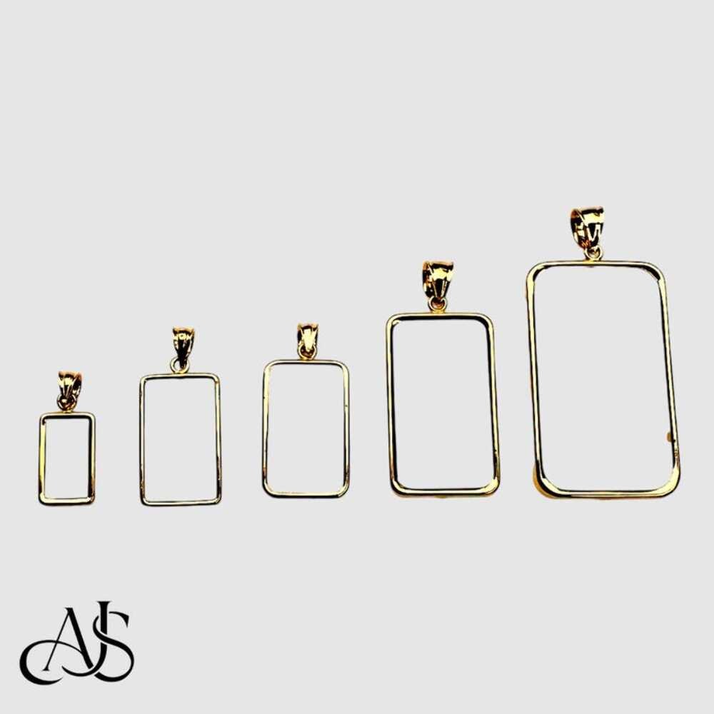 Gold Bar Pendant Frame Bezel for Swiss Credit Pamp Suisse 1-20 grams, 1/2 – 1 Ou