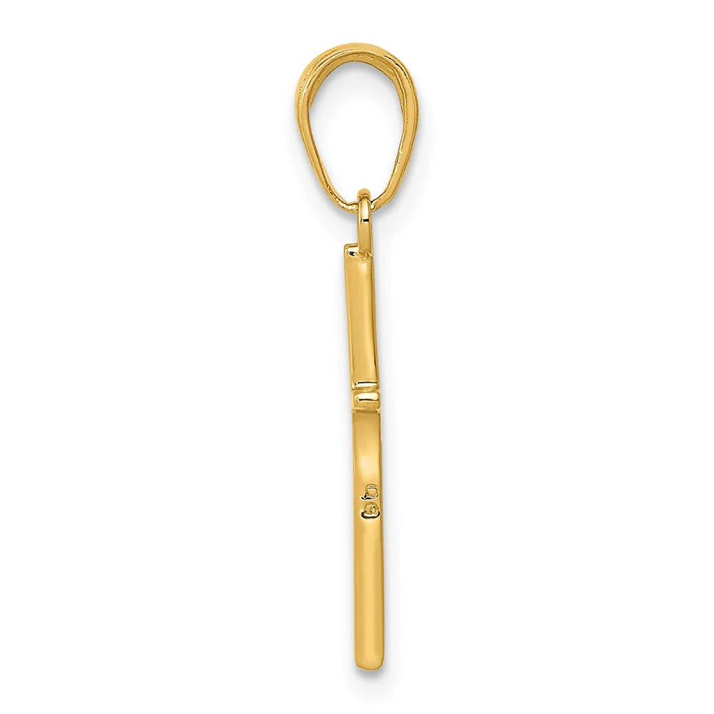 10K / 14K Yellow Gold Polished Cross Pendant