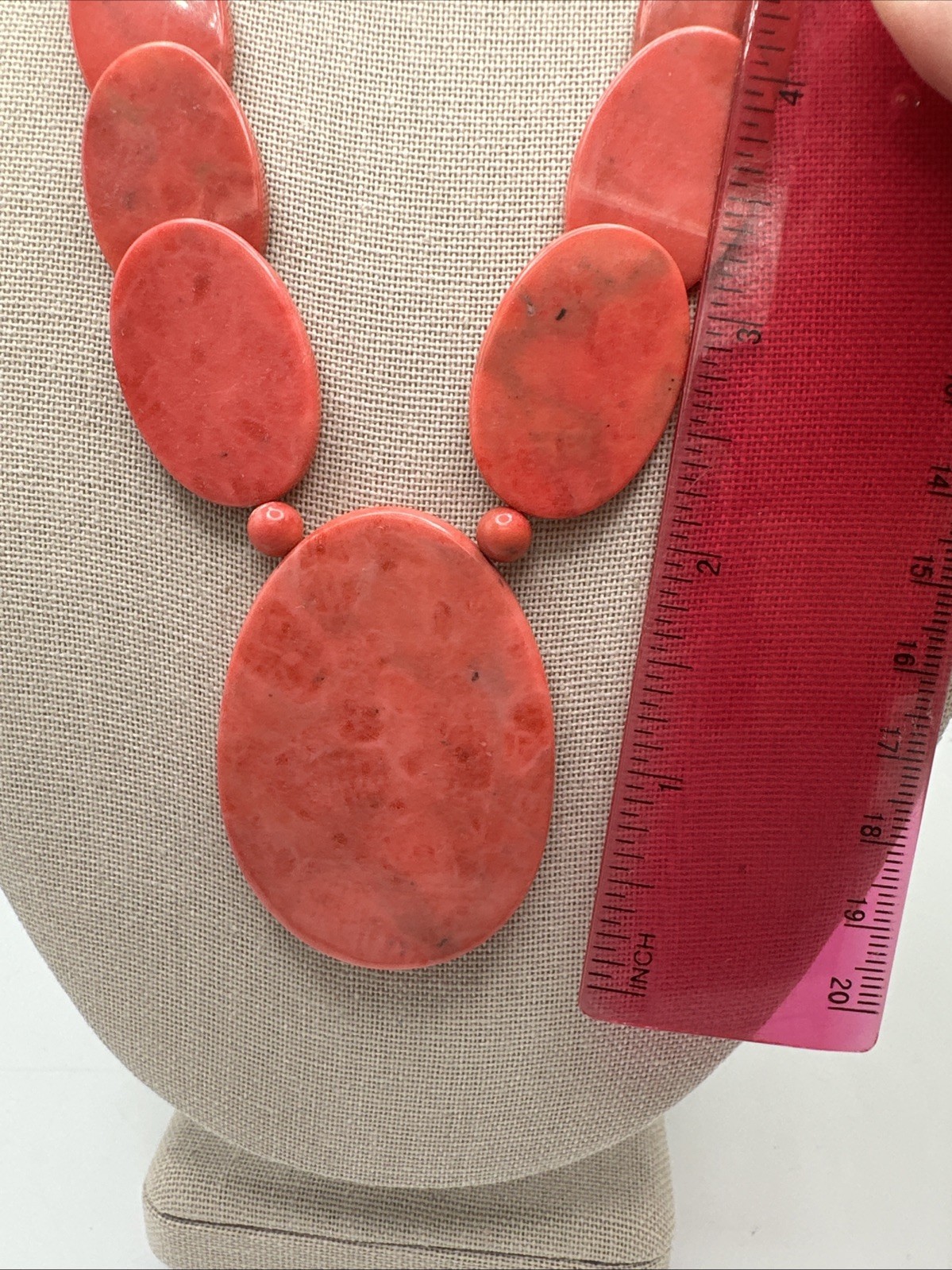 Jay King Indonesian Strawberry Pink Coral Sterling Silver Necklace 18-21”