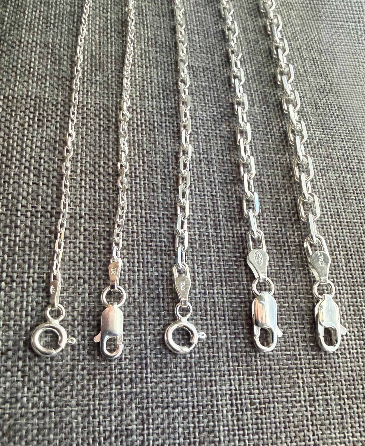 Sterling Silver Mariner Anchor Chain Necklace 1mm 2mm 3mm 4mm 5mm 7-30″ Unisex