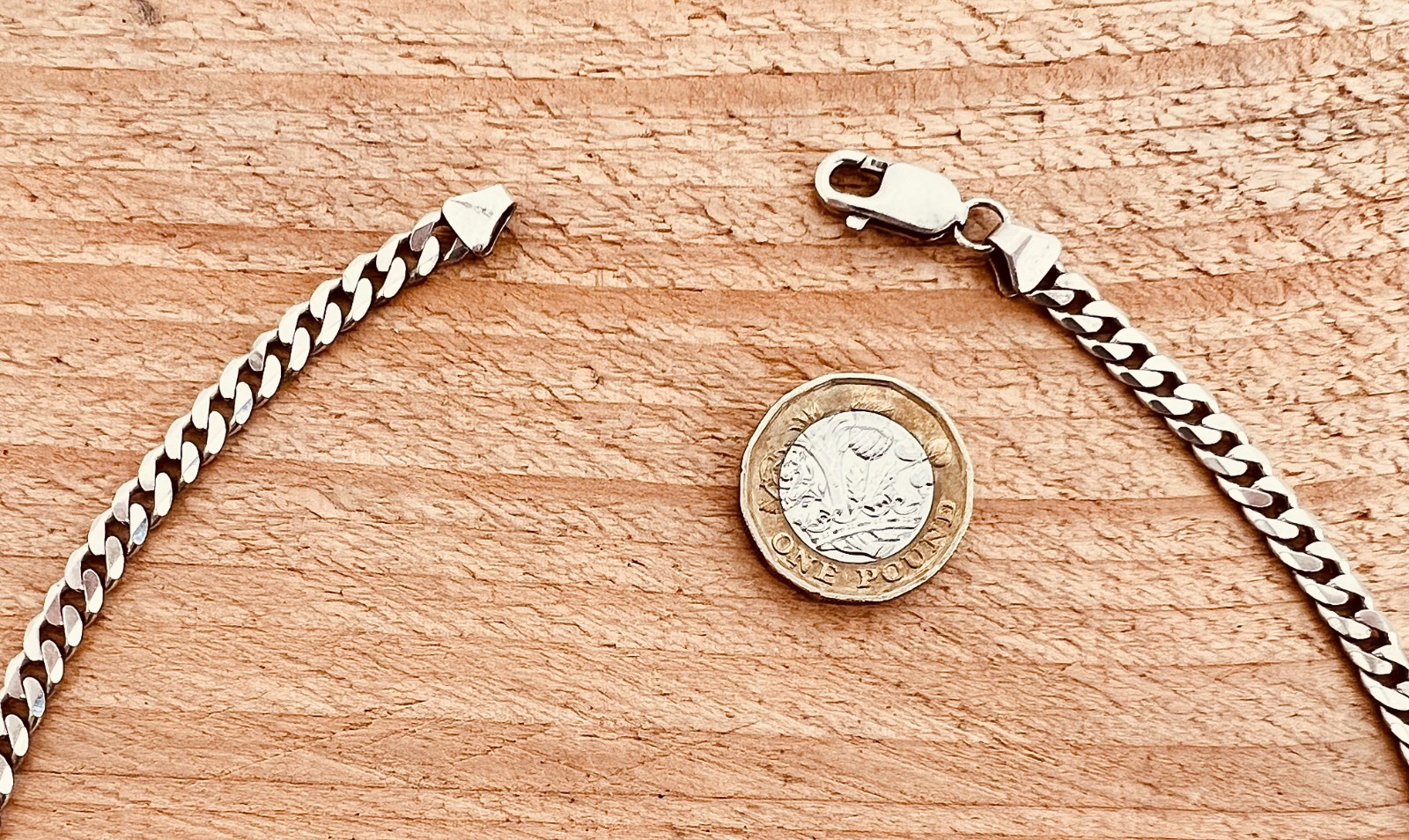 Solid Sterling Silver 18″ Curb Chain Necklace (25 Grams) Excellent Condition 5mm