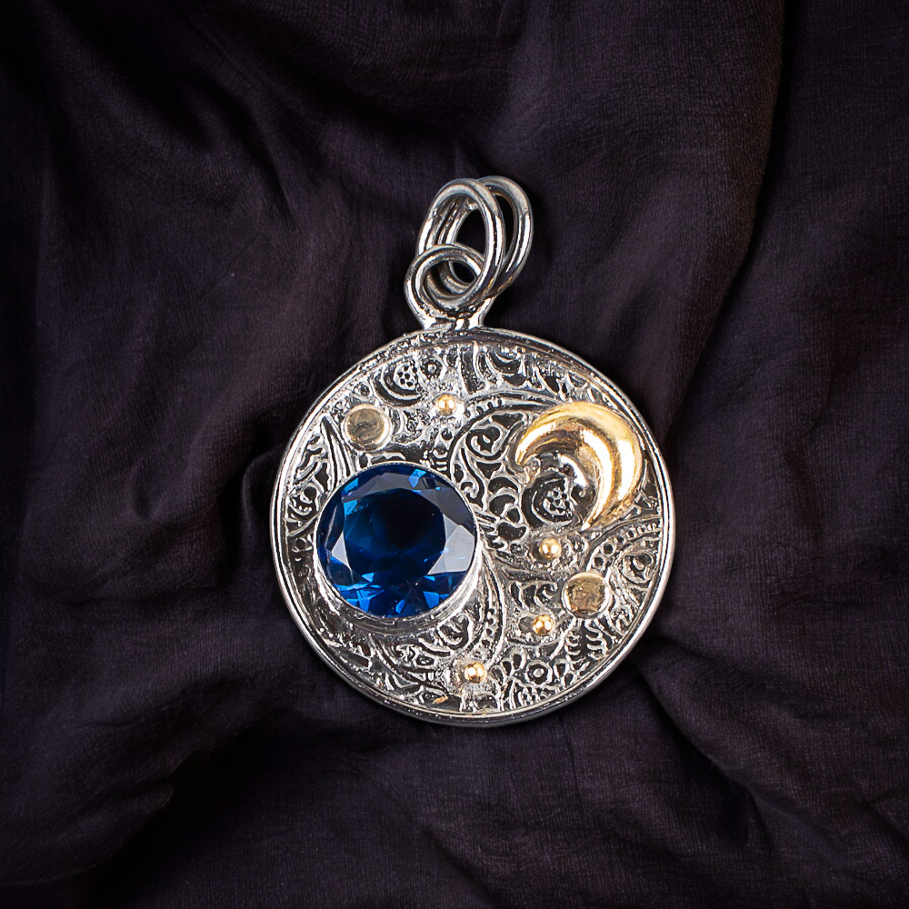 Handmade 925 Sterling Silver Jewelry London Blue Topaz Gemstone Pendant