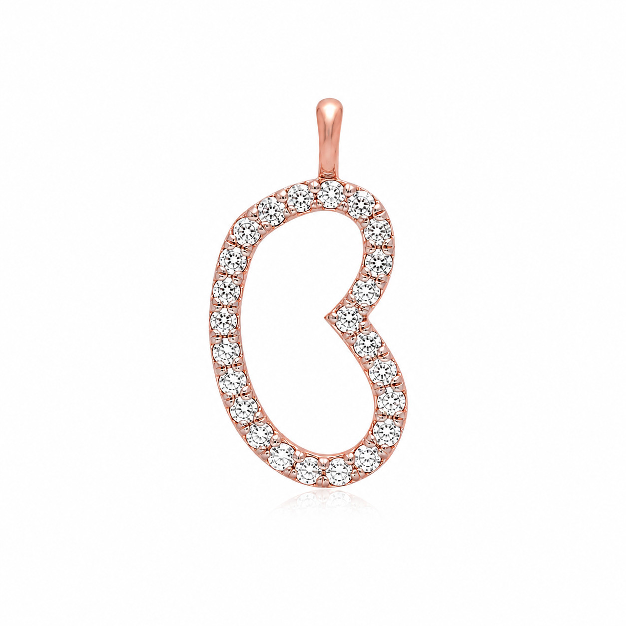 Initial B Pendant Necklace, Diamond Letter Charm, Gold Plated Alphabet Pendant