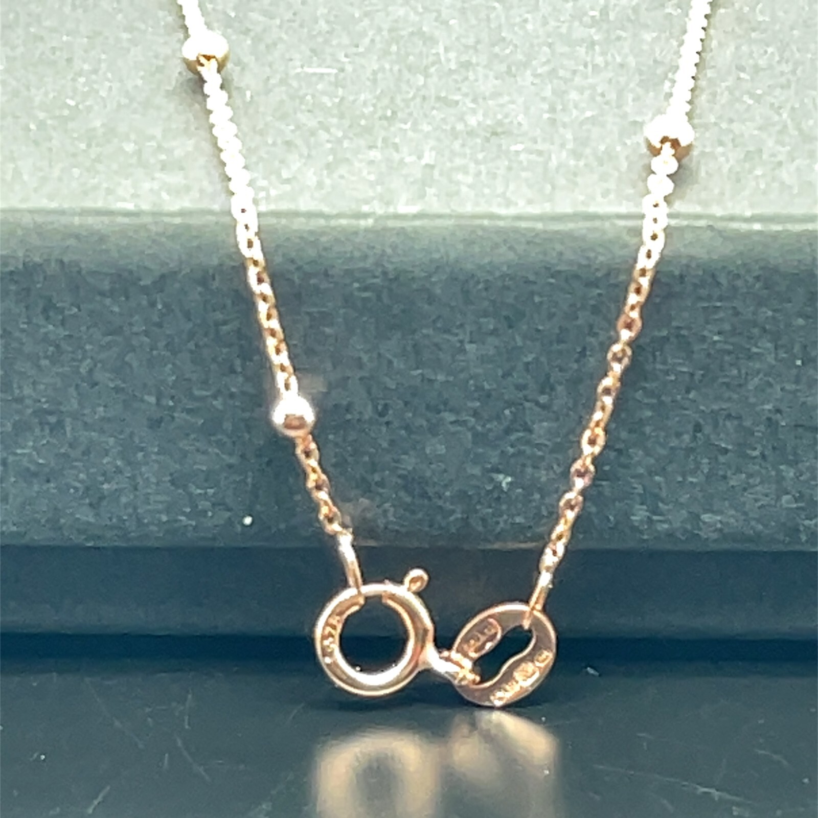 9ct Rose Gold Flat Trace Bead Chain Necklace 2mm Ladies Womens 16 18 20 22 24″