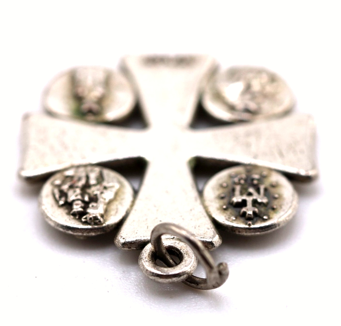 Pendant Vintage Italy Silver Four-way Maltese Cross Medal 70274