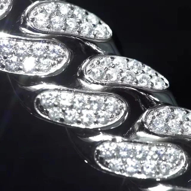16 MM Brilliant Lab Created Diamond Men’s Miami Cuban Link Chain 22 Inch