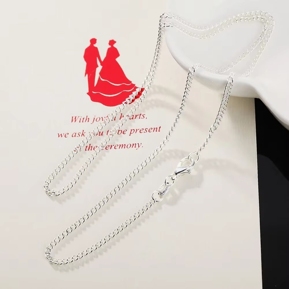 Genuine 925 Sterling Silver Curb Chain Necklace Lobster Clasp 16″-30″ Gifts UK