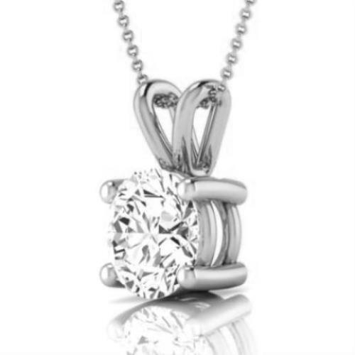 IGI Diamond Pendant VVS2 D Round 1.28 Carat Lab-created 14k White Gold Eye Clean