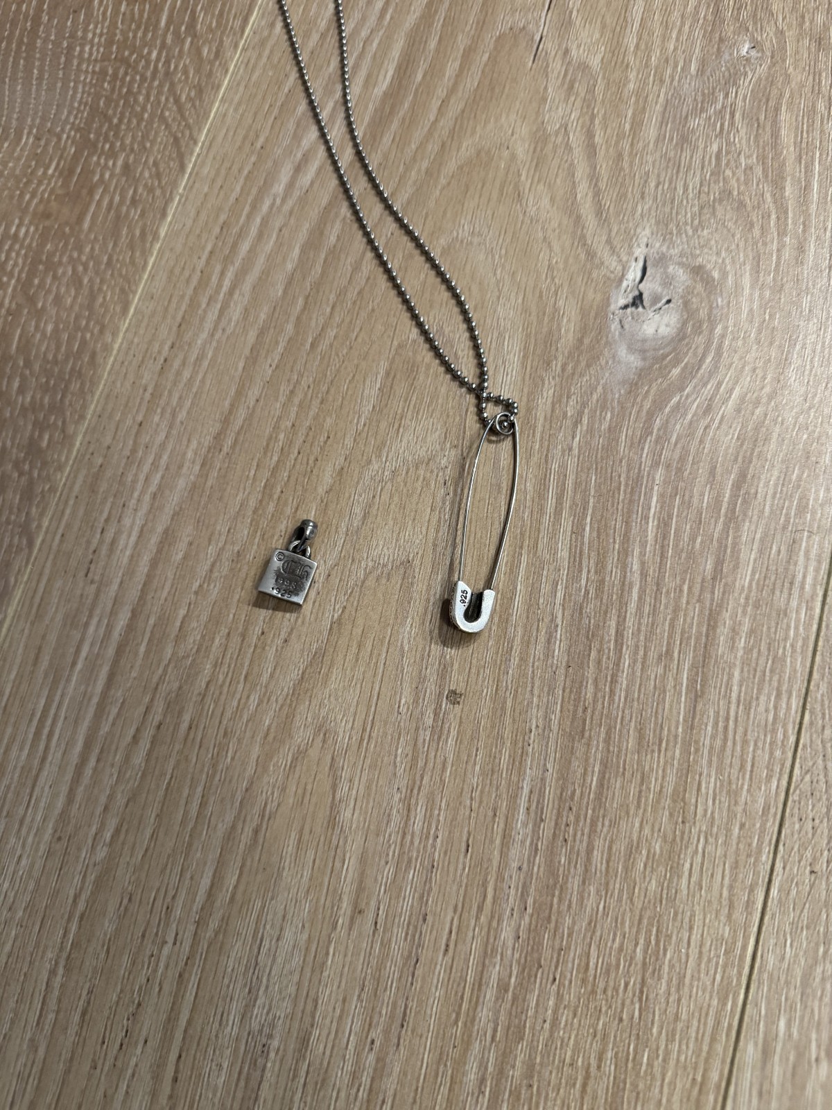 Chrome Hearts Large Safety Pin Pendant and original chain