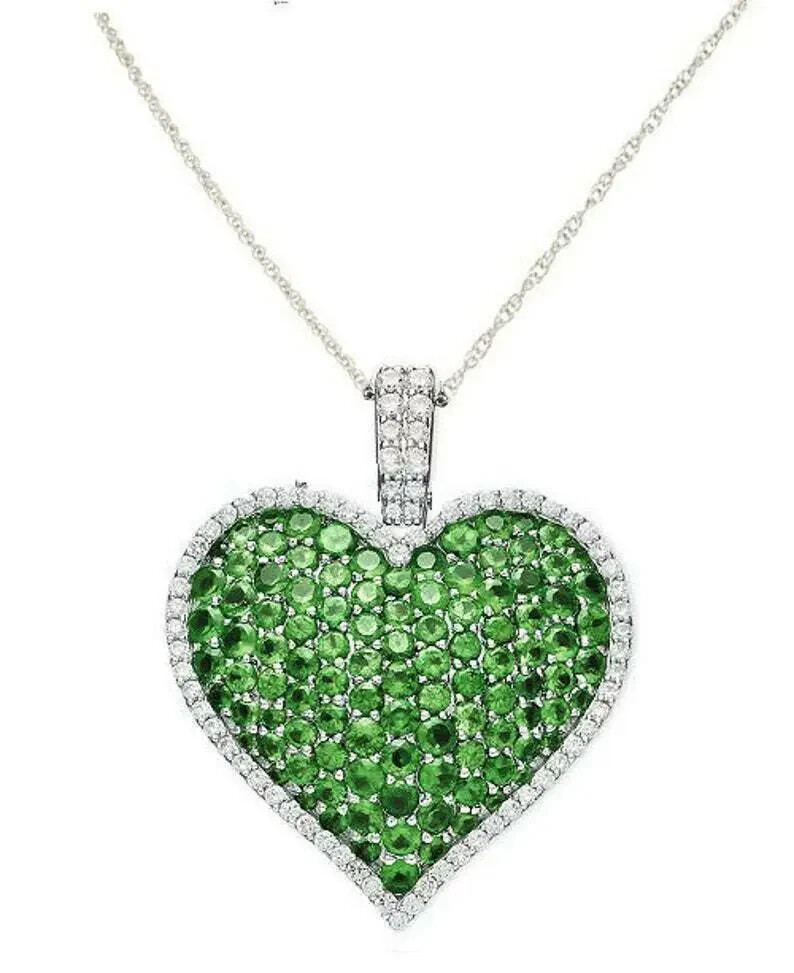 2.00Ct Round Emerald Cut Diamond Lab Created Pendant 14k White Gold Finish