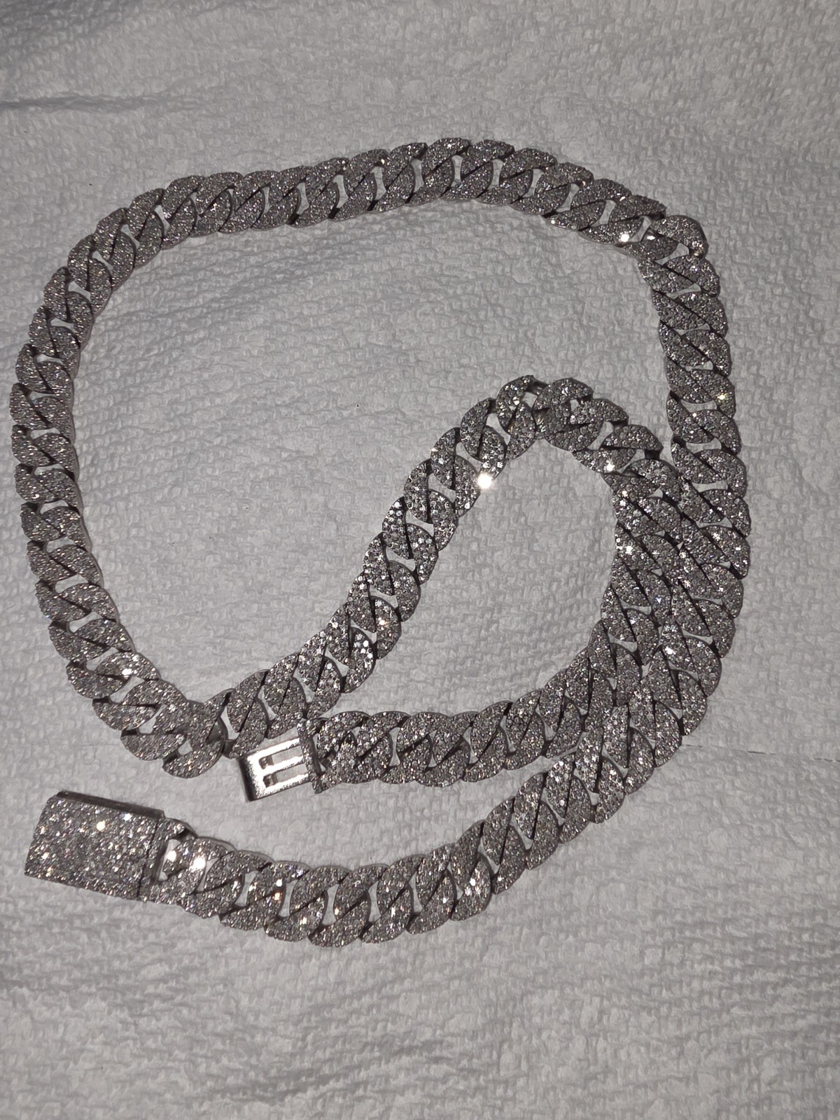 Natural Diamond 14ct,22inch,10mm Silver Unique Miami Cuban Chain Necklace