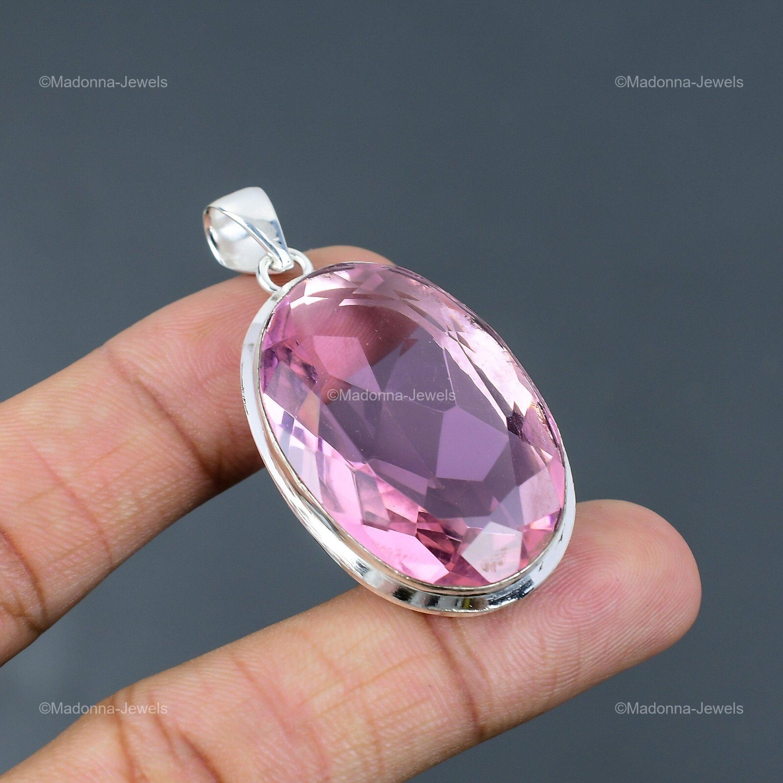Valentines Deal Natural Pink Kunzite Trendy Pendant Jewelry 925 Sterling Silver