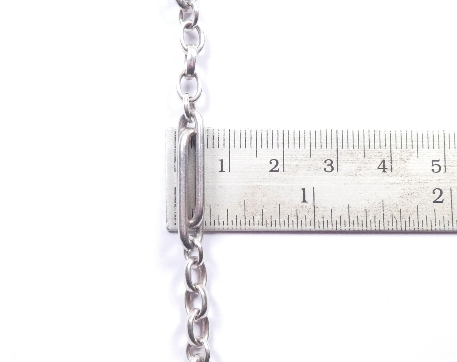 Trombone Link Albert Necklace Chain With T Bar 925 Sterling Silver Double Catch