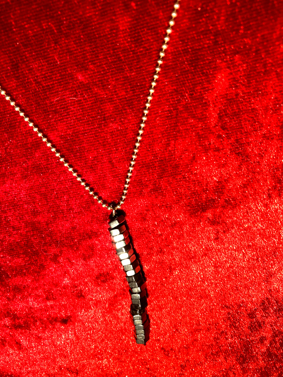 Pendant & 925 Silver Bead Necklace Design Jewelry Vintage 10.64 Grams