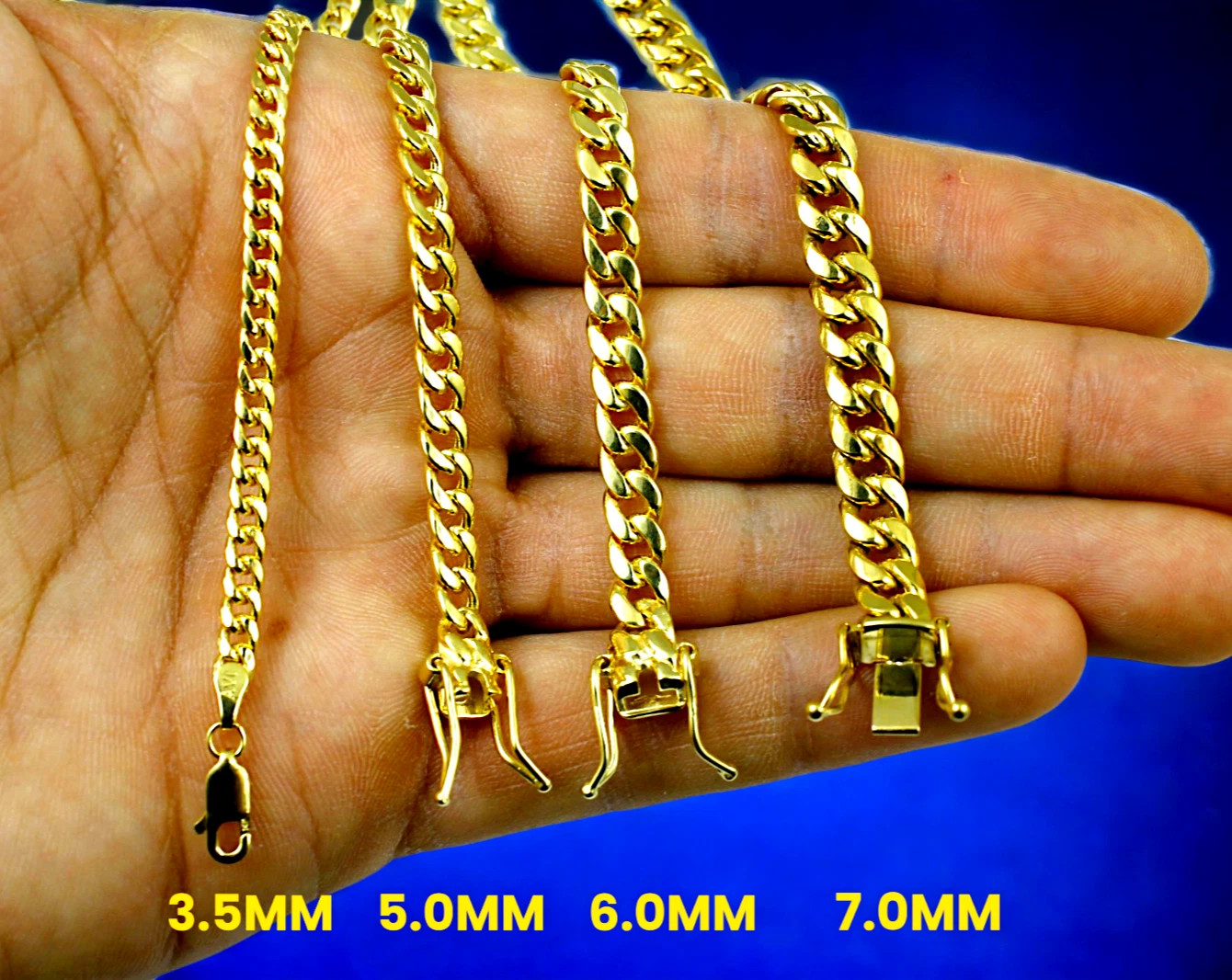 14K Yellow Gold 3mm-15mm Miami Cuban Link Chain Necklace All Sizes Real 16″-30″