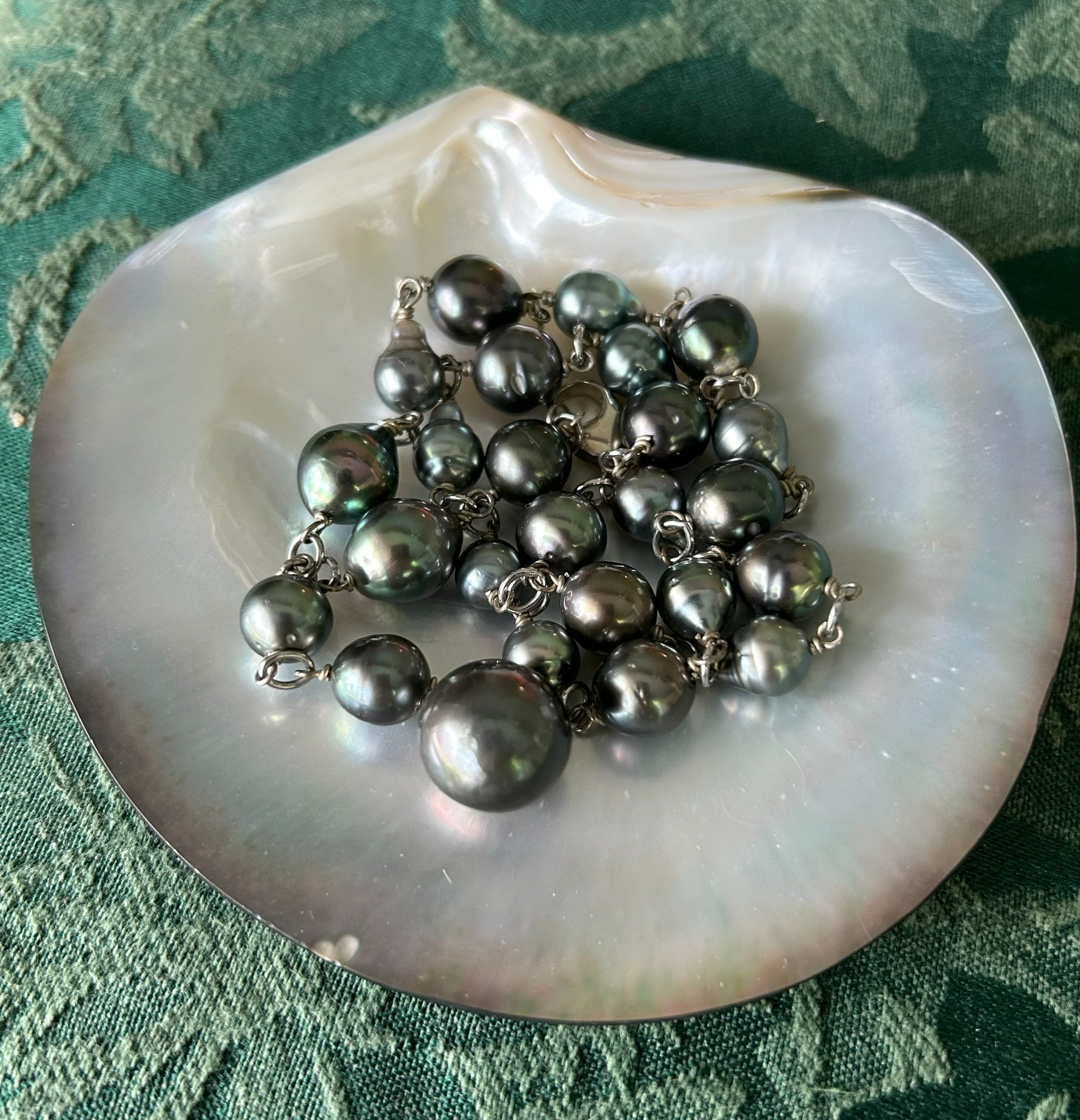 Sterling Silver Tahitian Pearl Dangle Necklace, 19.5 Inches With a 2 Inch Dangle