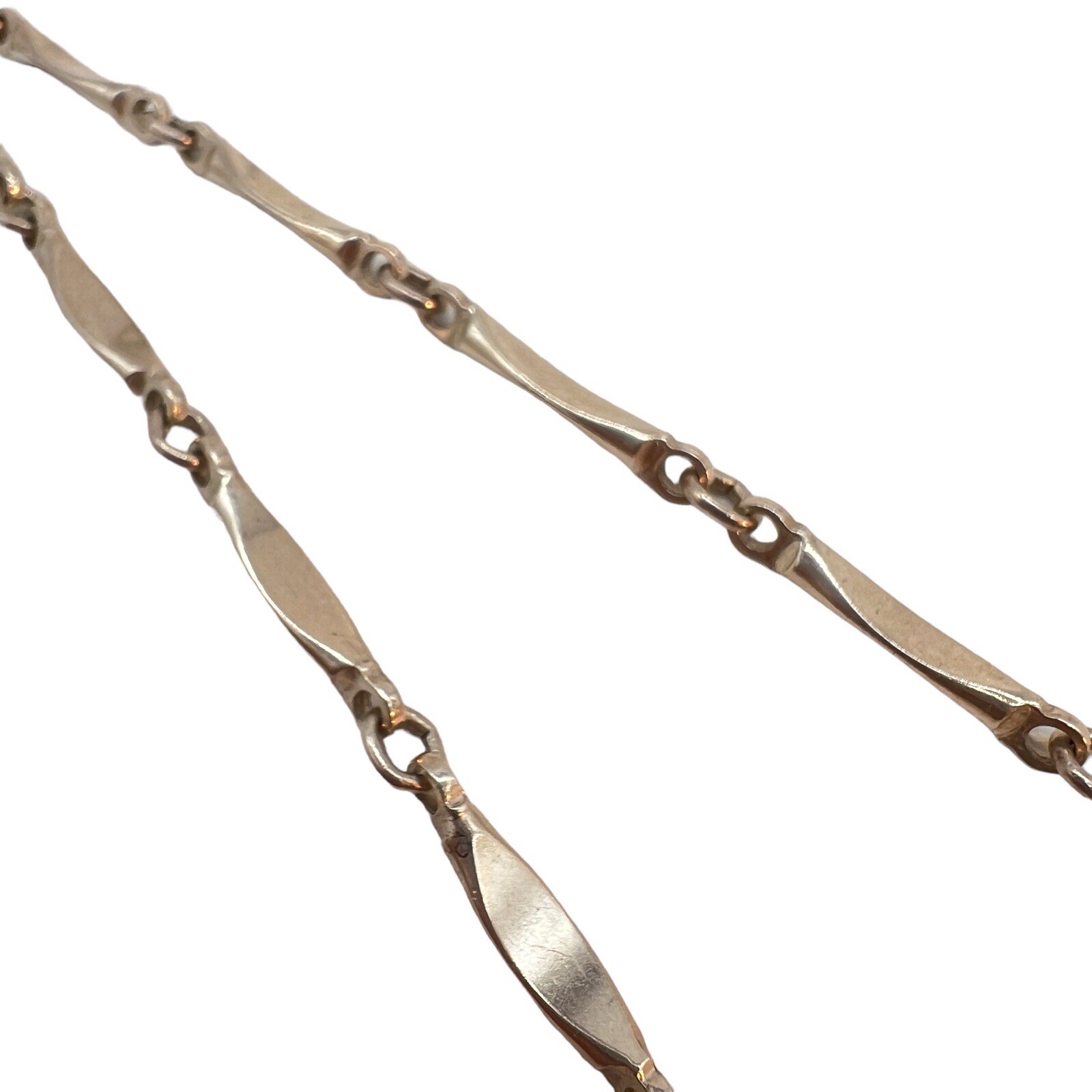 Sterling Silver Curved Bar Link Layering Necklace Cross Pendant Chain 54″ 50g 10