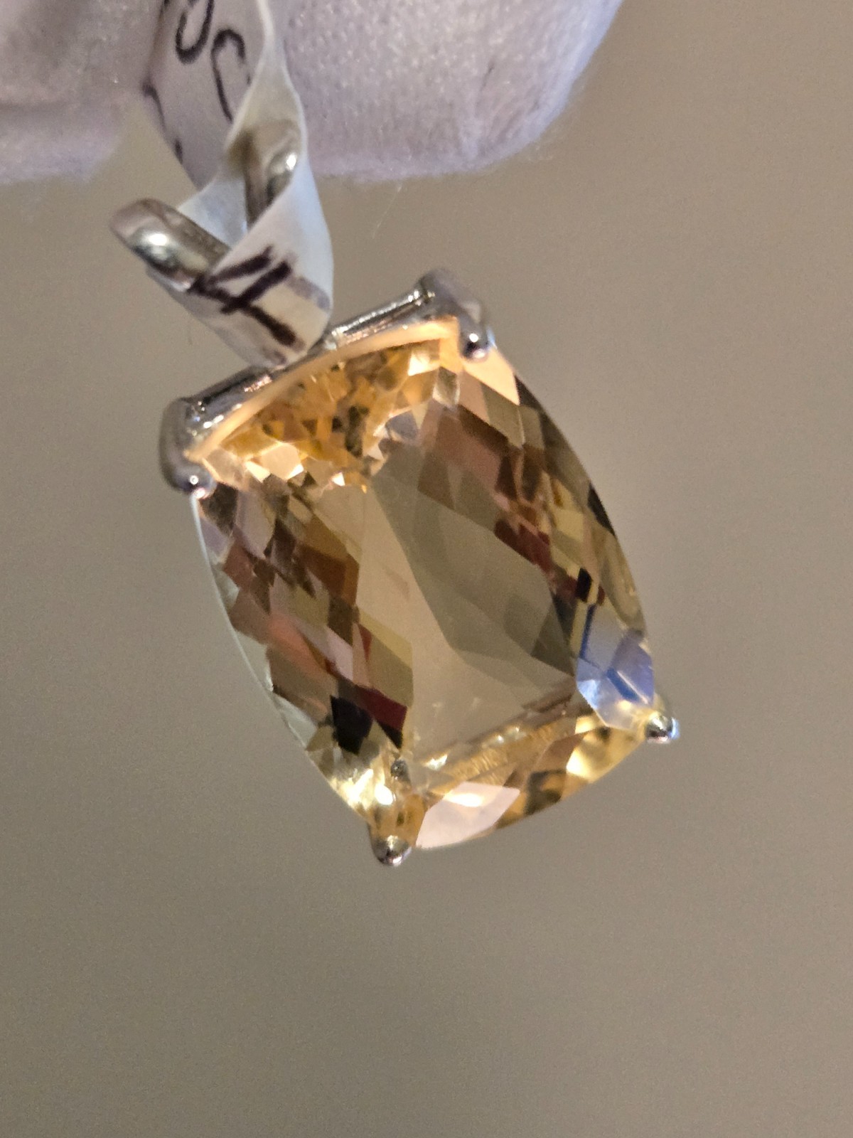 EXCELLENT CITRINE PENDANT 6.90CT NATURAL GLOWING/GREAT SATURATION/COLOR/LUSTER!