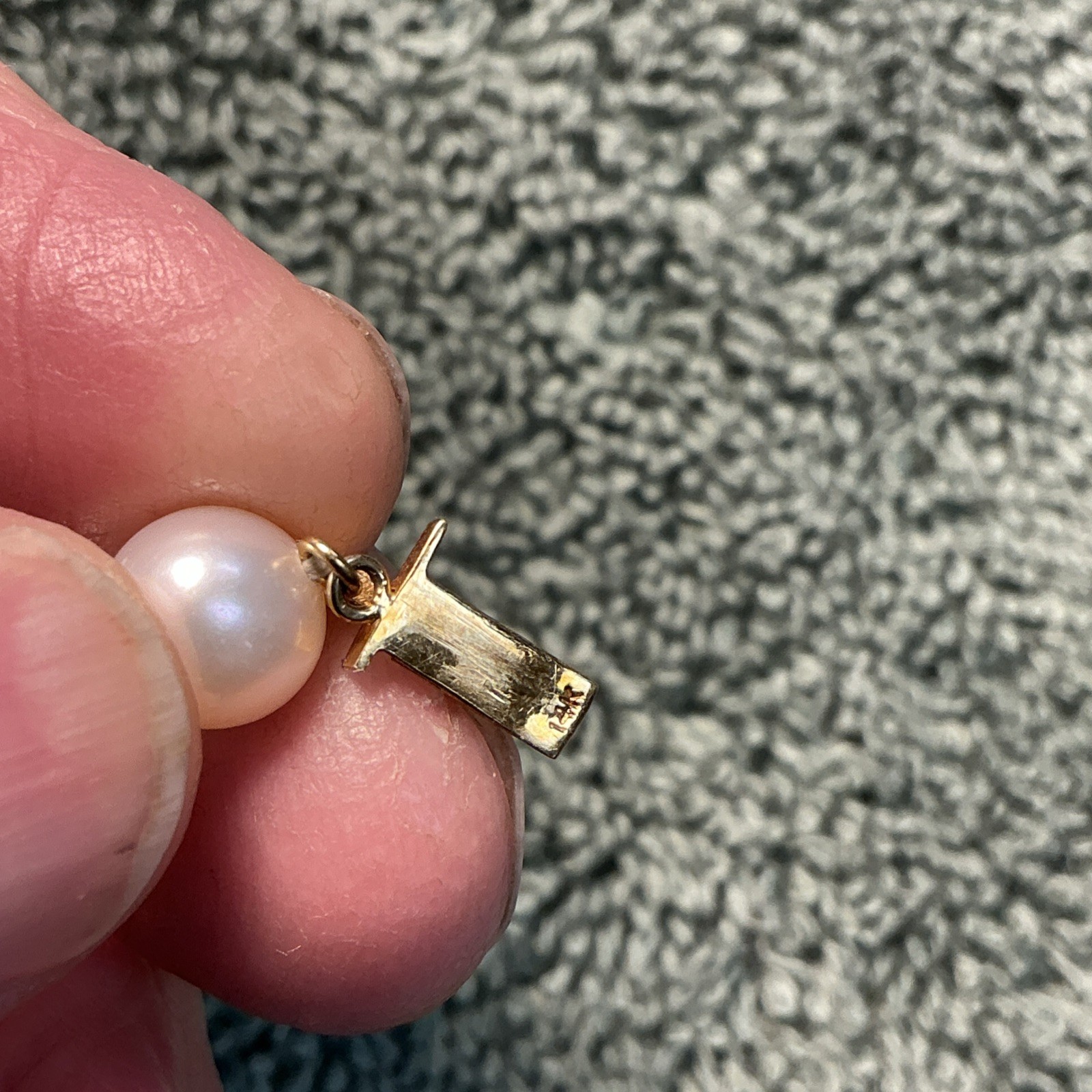 VINTAGE 14 K GOLD 18 INCH PEARL NECKLACE ,@ 7.5 – 8 MM EXCELLENT CONDITION