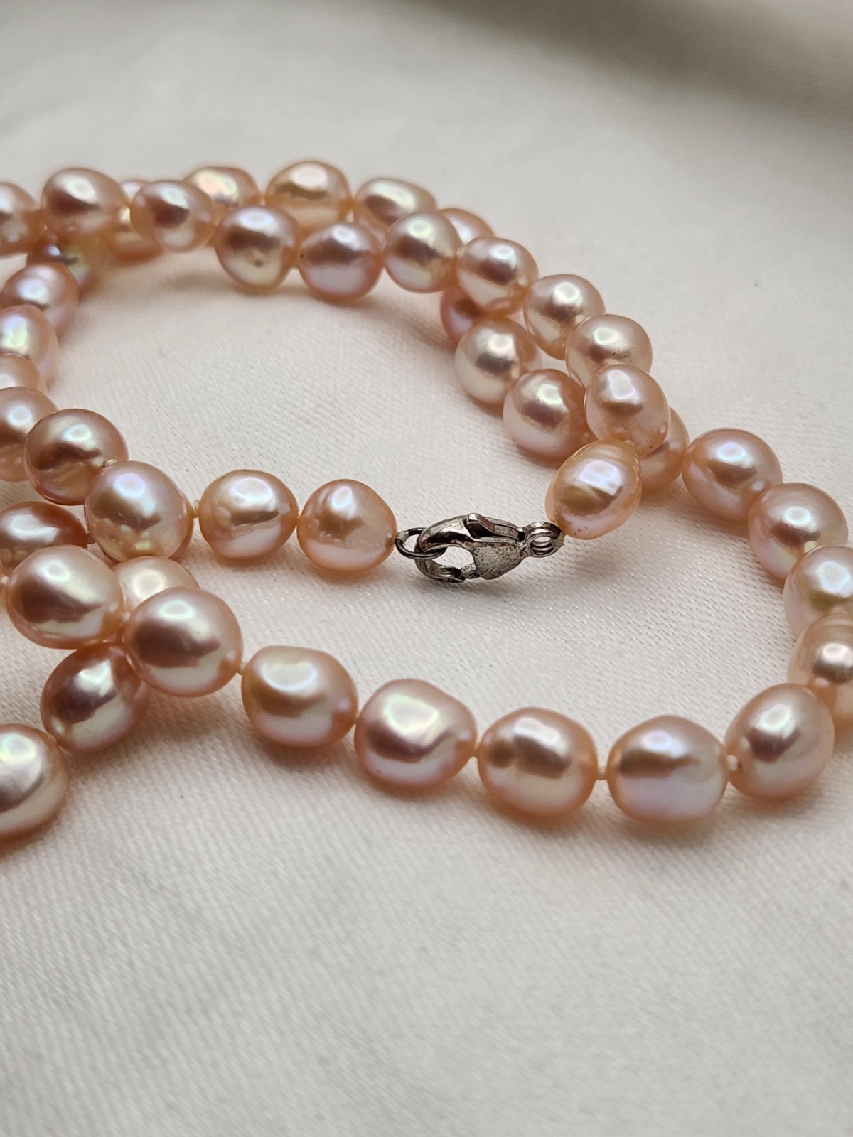 Honora Pink Baroque Pearl Beaded 22″ Strand Necklace Silver Lobster Clasp