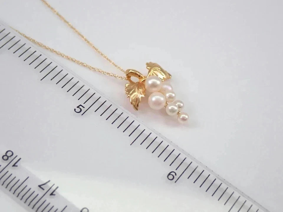 2Ct Round Cut Natural White Pearl Grapes Cluster Pendant 14K Yellow Gold Plated