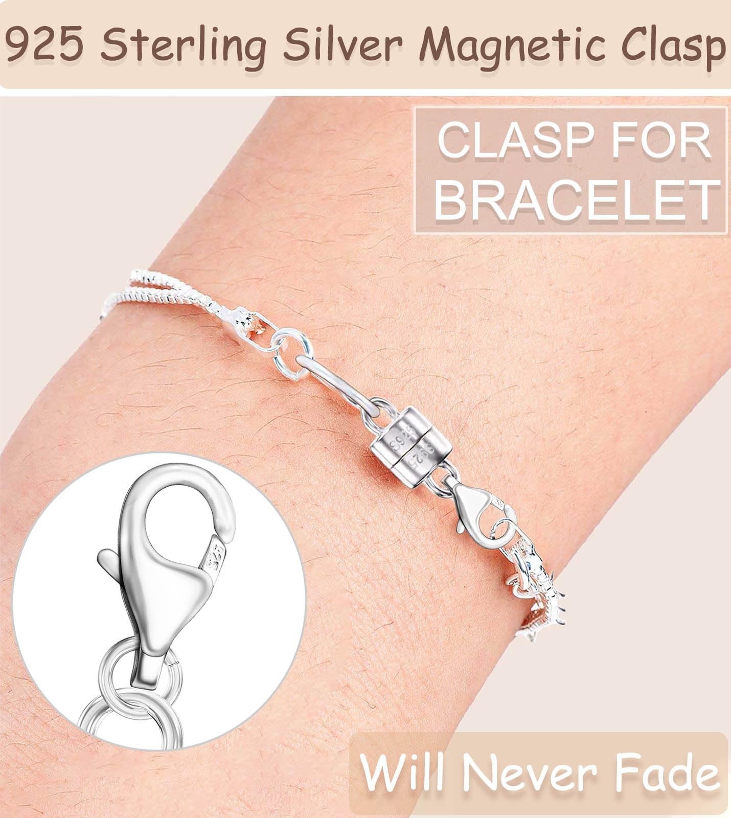 925 Sterling Silver Lobster Clasp Necklace with 14K Gold Converters