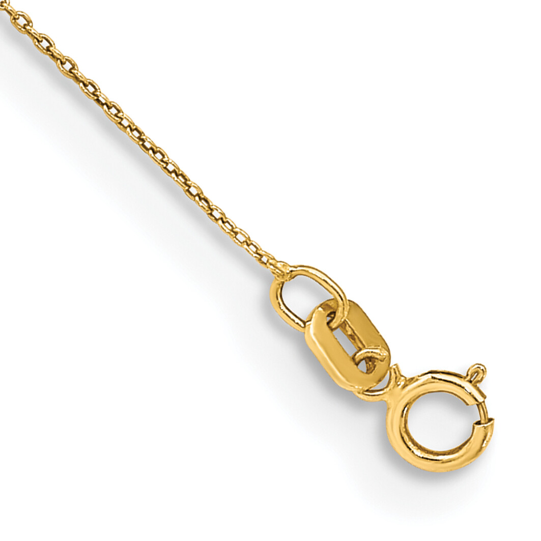 14K 9 inch .75mm Cable with Spring Ring Clasp Anklet PEN135