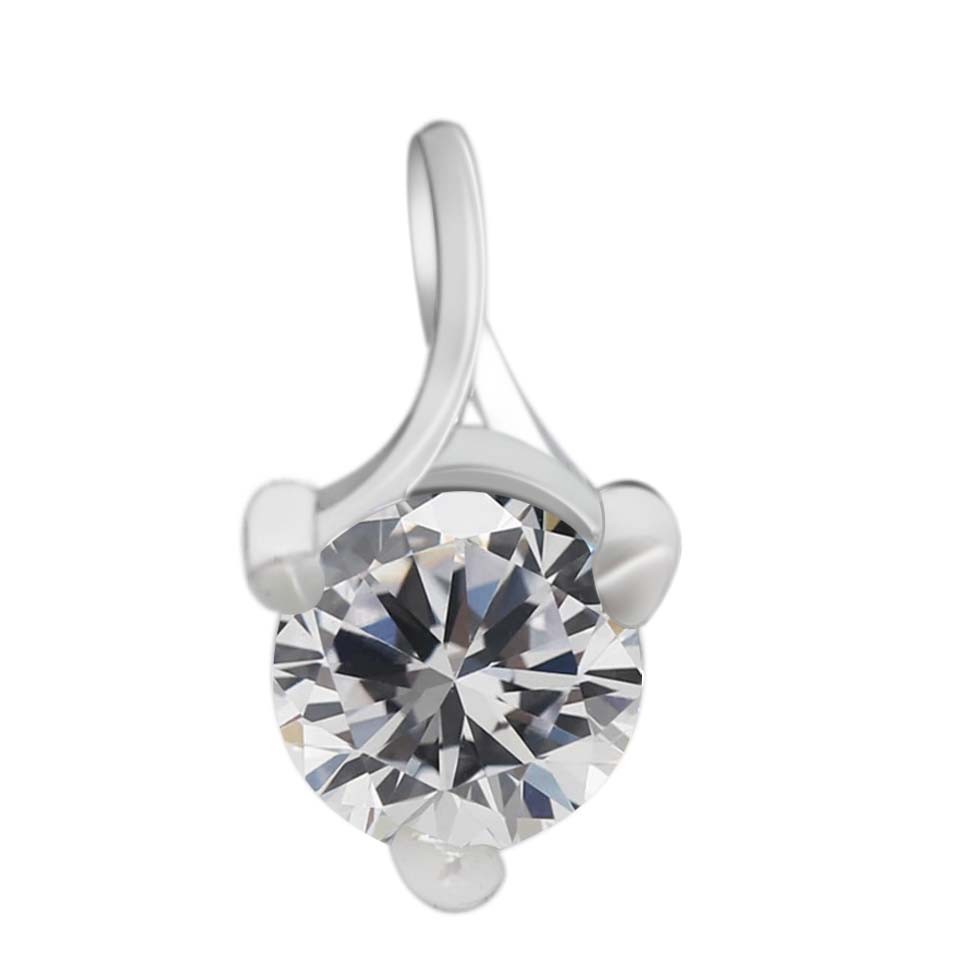14KT White Gold 0.54Ct 5.00mm G-H VS2 Natural Diamond Pendant – Tariffs Free