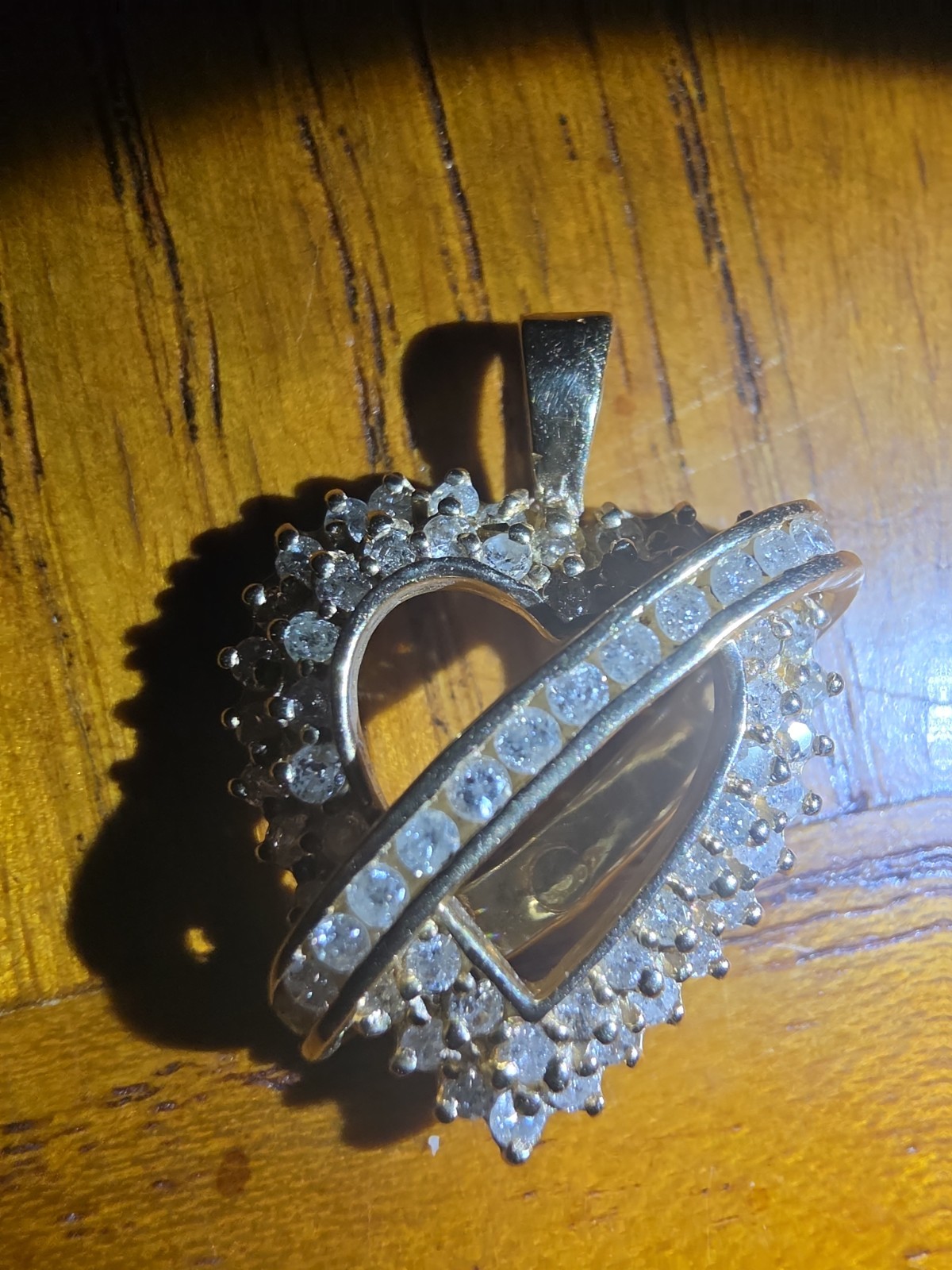 10k Yellow Gold Diamond Heart Pendant 4 grams