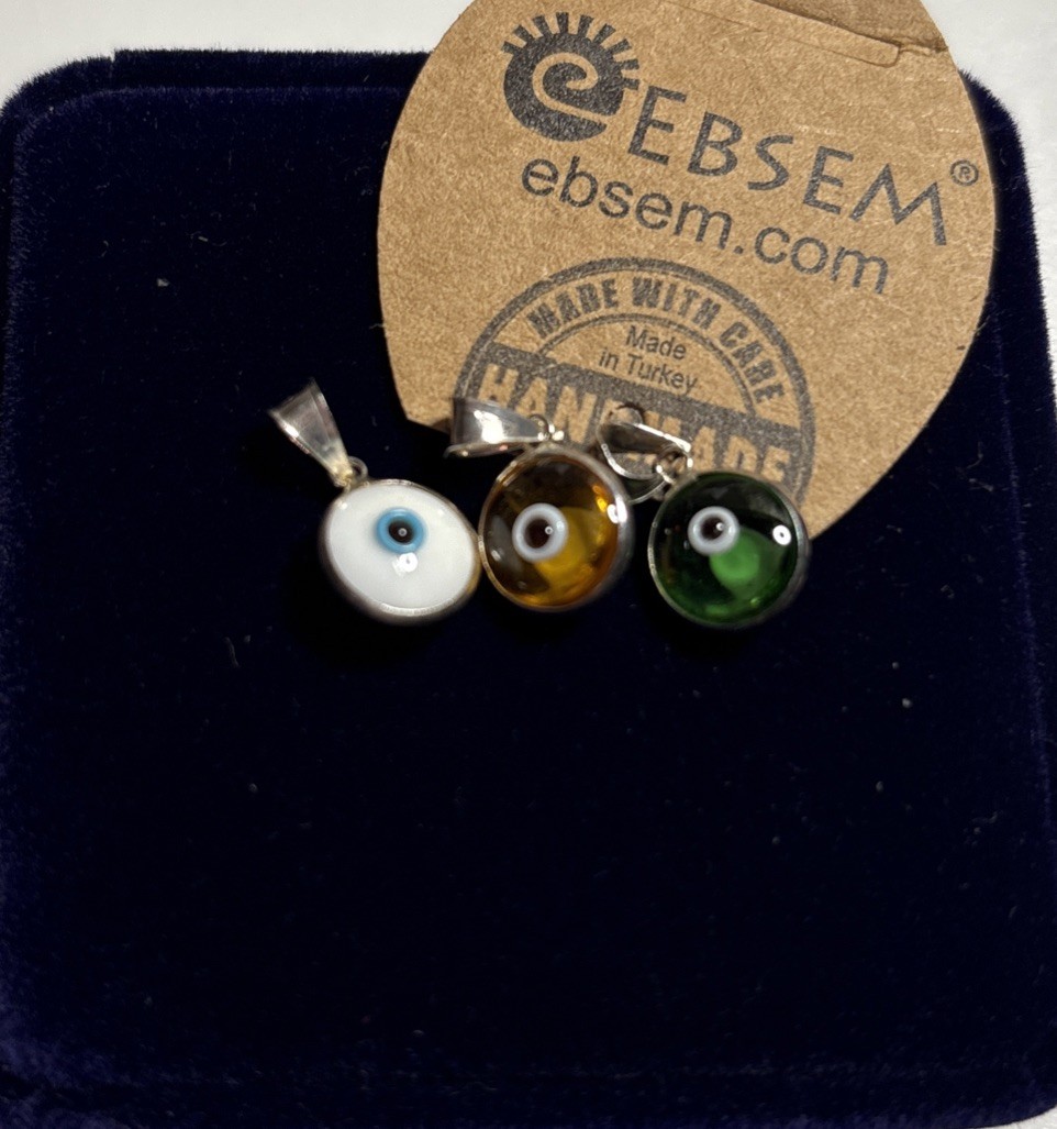 Ebsem 925 Handmade In Turkey Evil Eye Pendant Choose From Three Colors
