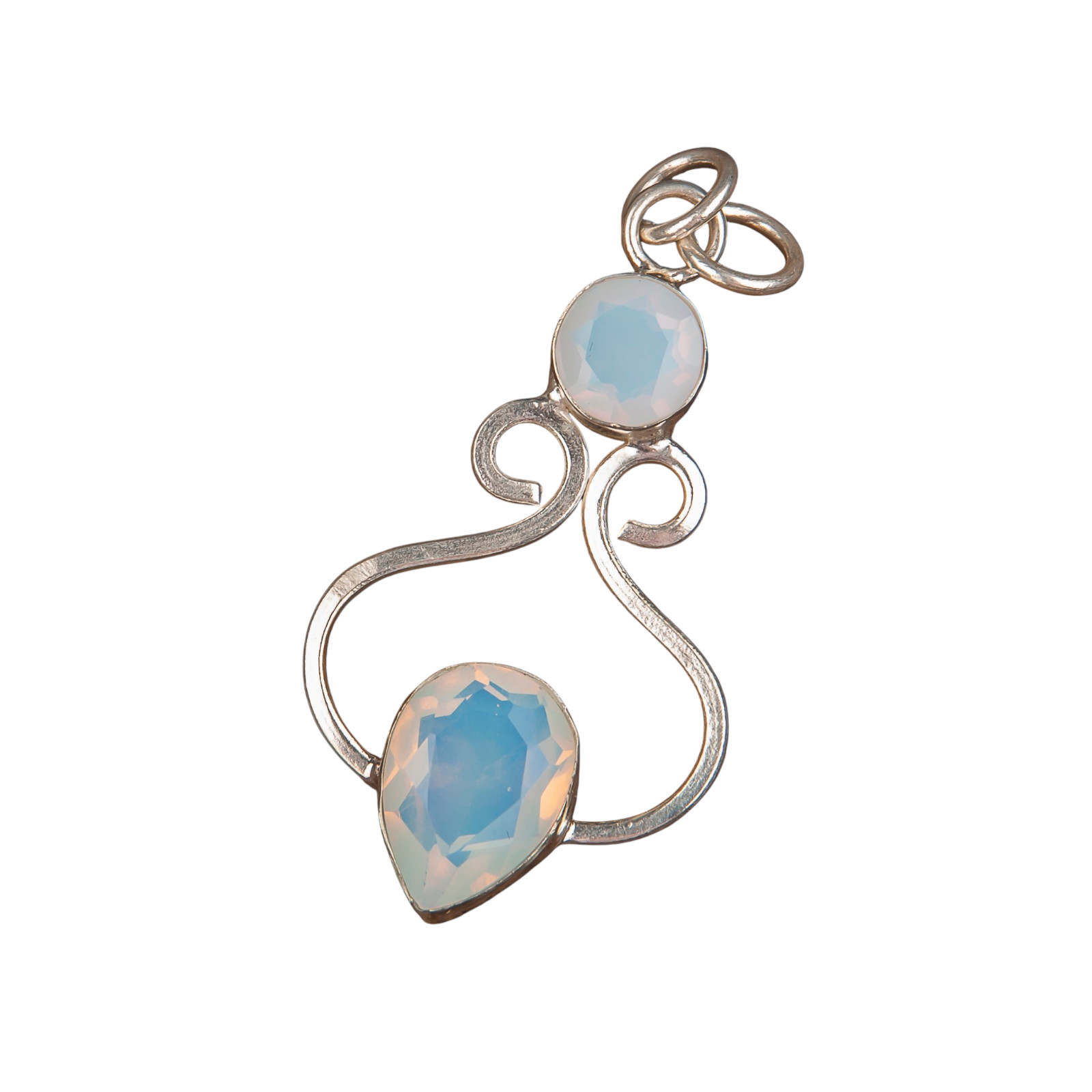 Milky Opal Gemstone 925 Sterling Silver Necklace Pendent 1.60″ Gift For Sister