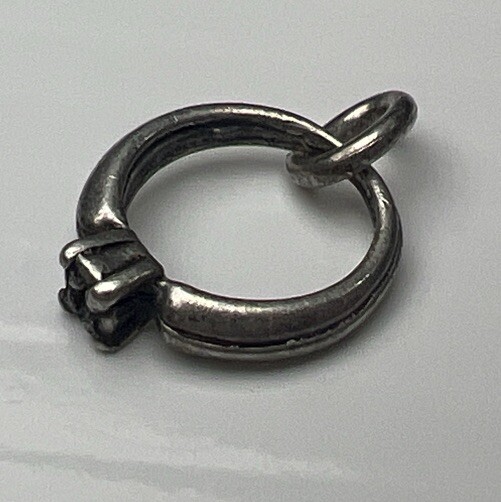 925 Sterling Silver Retro Charm Pendant Mini Wedding Band Ring Anniversary Gift