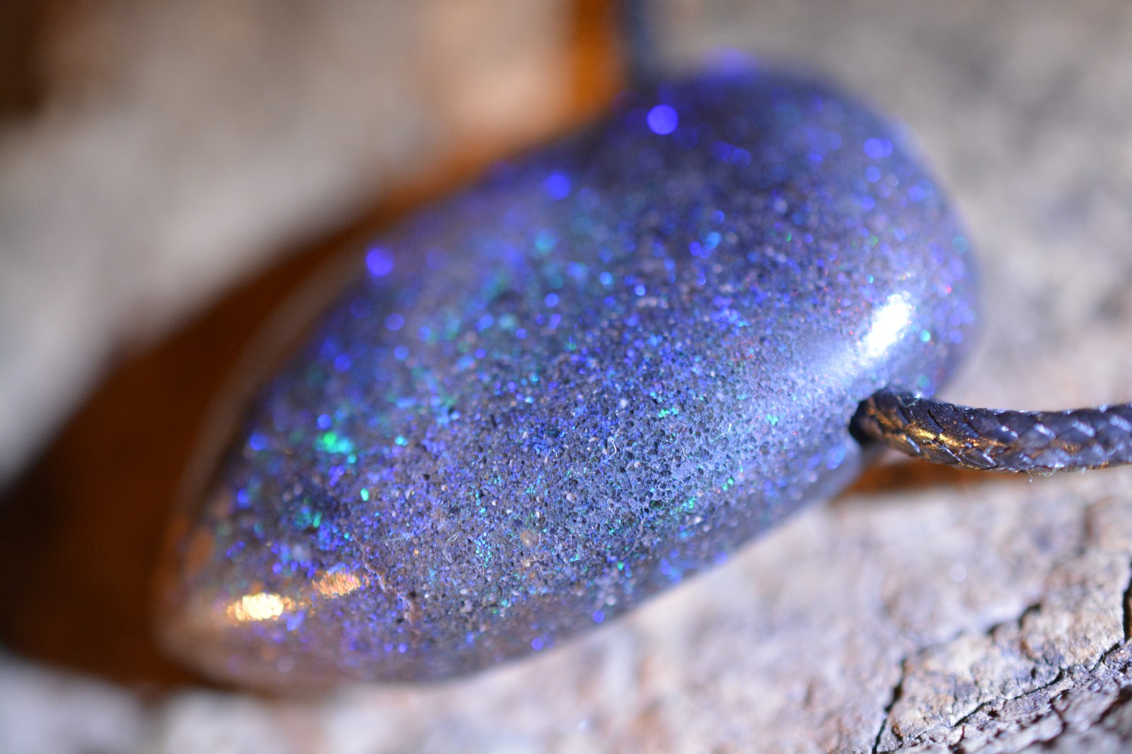30ct 30x17x9 Mooka Boulder Concrete Matrix Opal Necklace Australia Gem