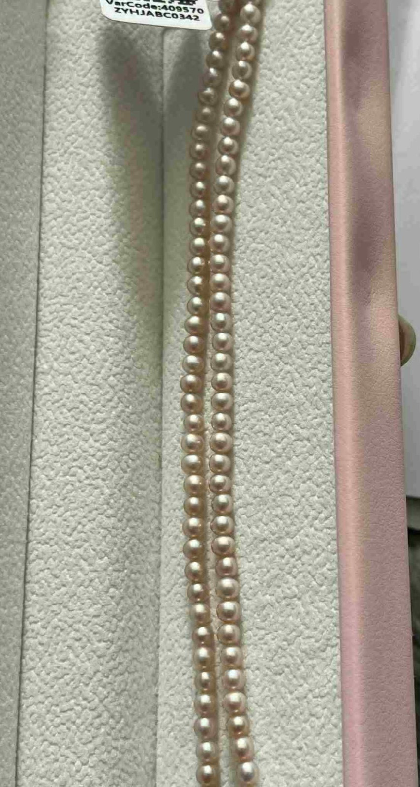 GRC 5 Star Light Purple Orange Pearl Necklace 3mm 4mm Seed Pearl Metallic 925
