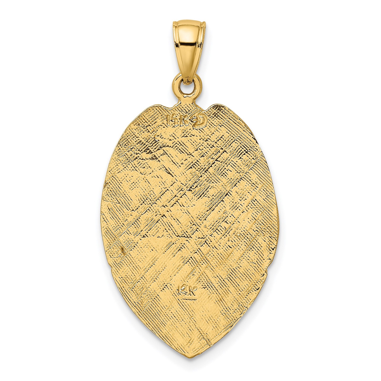14k Yellow Gold Police Badge Pendant for Men with Eagle Laurel Shield Emblem