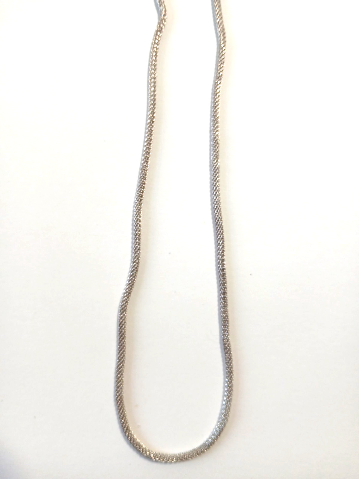 925 Italy Sterling Silver Woven Mesh Necklace Lobster Clasp 2mm 8gr 17″ Vintage