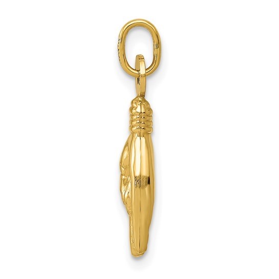 14K REAL Gold 3D Mano Cornuto Pendant, Gold Italian Lucky Hand Charm – 14K6392