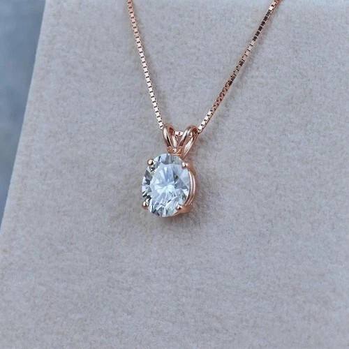 5.00 Ct Certified Lab Grown White Diamond Solitaire Pendant Oval Cut
