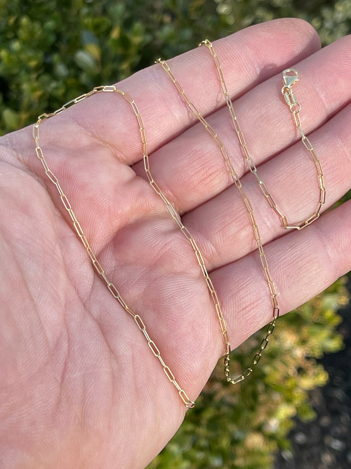 Solid 14k Yellow Gold Paperclip Rolo Chain 1.5mm Necklace 16″-24″ Paper Clip