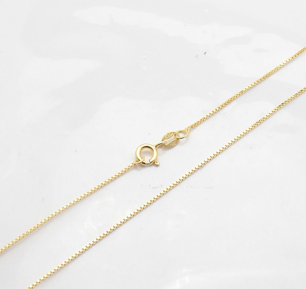 Technibond Venetian Box Chain Necklace 14K Yellow Gold Plated Sterling Silver